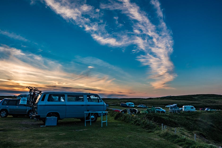 Combi au coucher de soleil